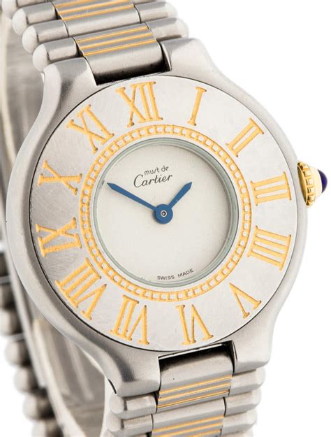 cartier gold womens watch|cartier must 21 women's watch.